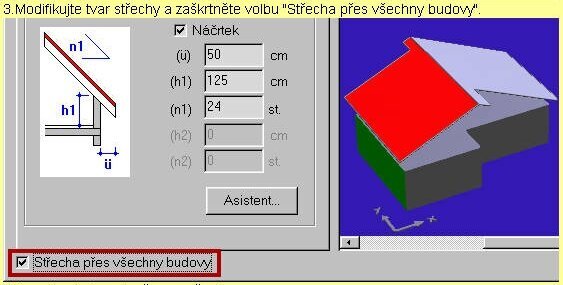 Střecha přes více budov Střecha přes více budov